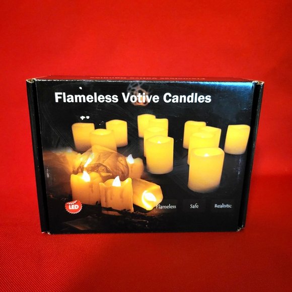 Flameless Votive Candles LED 12 Pcs Battery-Operated Votives - Picture 2 of 12